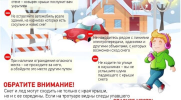 Памятка по безопасности "Сход снега с крыши и падение сосулек"